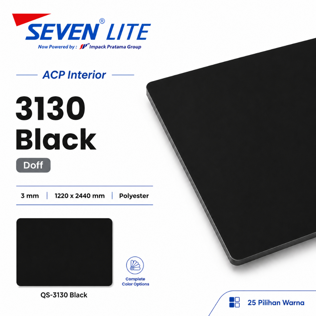 Seven Lite ACP Panel Aluminium 3mm PE 0.05 Komposit Interior 1220x2440 - Solid Series