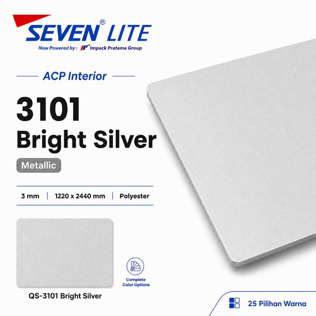 Seven Lite ACP Panel Aluminium 3mm PE 0.05 Komposit Interior 1220x2440 - Solid Series