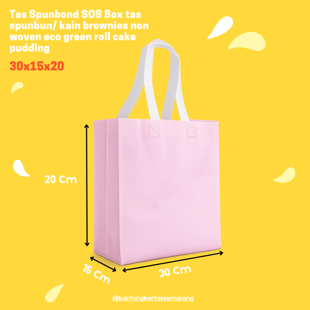 12 PCS Tas Spunbond SOS Box 30x15x20cm tas spunbun/ kain brownies / roll cake / pastel / natal Chris