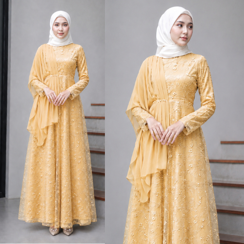 COD - GAMIS ALEENA MAXY BY BUTIKCIARA / DRESS KONDANGAN PESTA// GAMIS BRUKAT REMAJA MUSLIMAH// PREMI