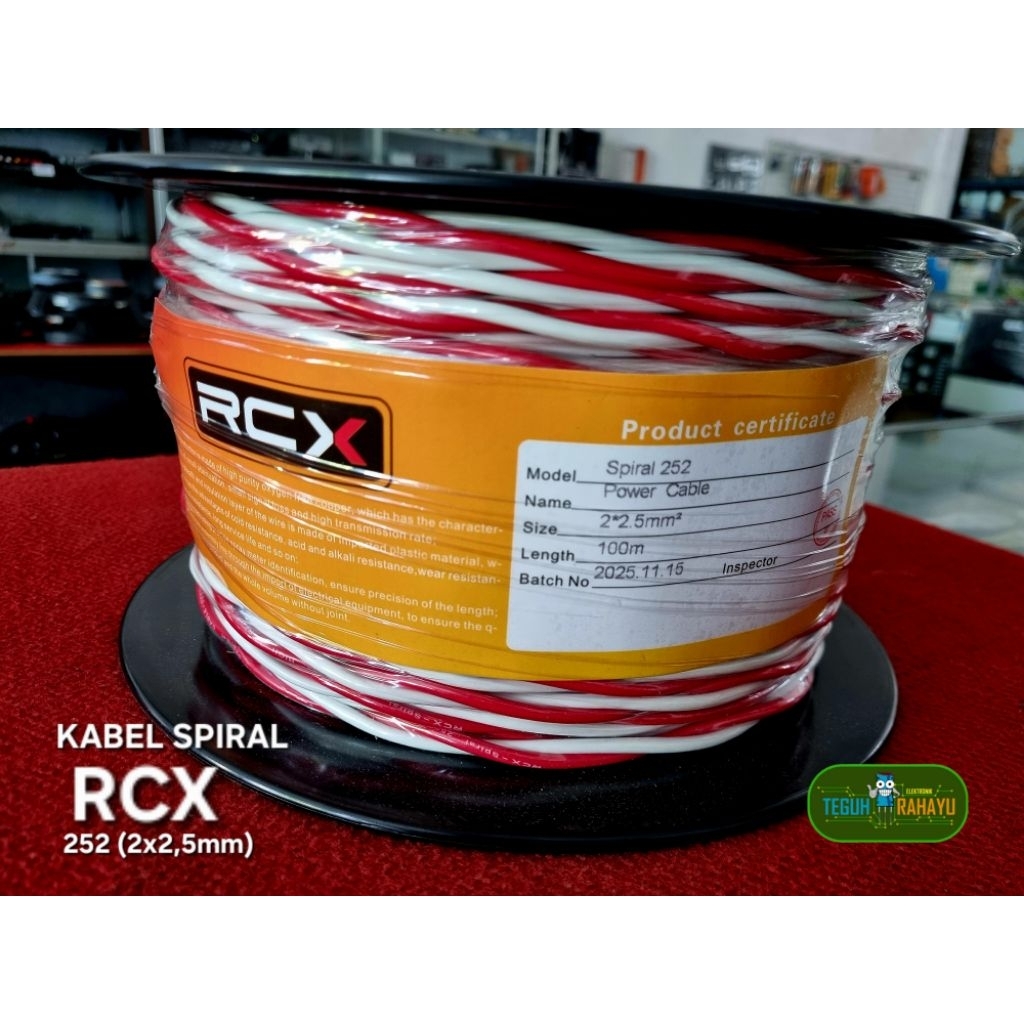 KABEL SPIRAL / KABEL KEPANG RCX (SPIRAL 252) 2X2,5MM (TEMBAGA MURNI) METERAN