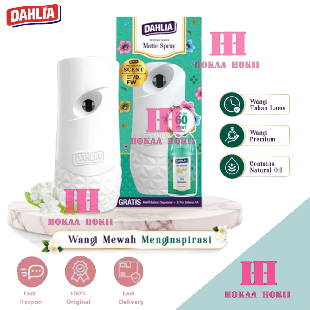Dahlia Matic Spray Pengharum Ruangan Device Alat Set - Dahlia Teh Keraton