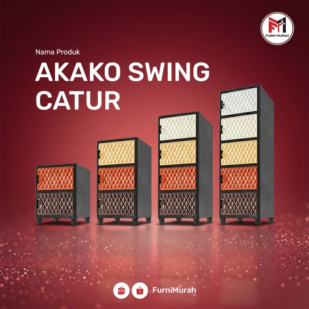 AKAKO - LEMARI PAKAIAN PLASTIK AKAKO SWING  CATUR DIAMOND / KODE : CATUR DIAMOND