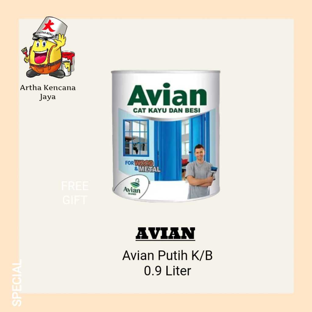 AVIAN - CAT KAYU DAN BESI AVIAN PUTIH DOFF & GLOS 0.9 Liter