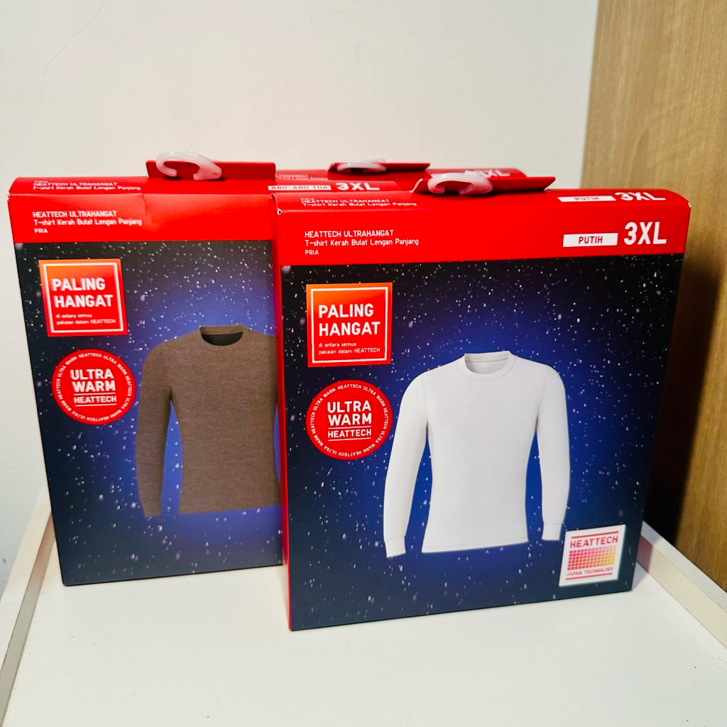 Uniqlo Heattech ULTRA Hangat T-Shirt Kerah Bulat / 100% Asli Authentic / Long John Pria Wanita Dalam