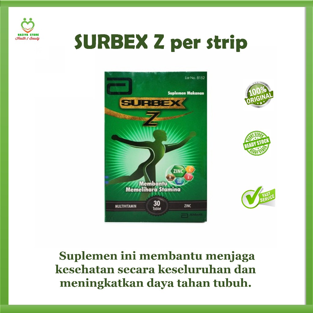 SURBEX Z Multivitamin + Zinc Harga per strip