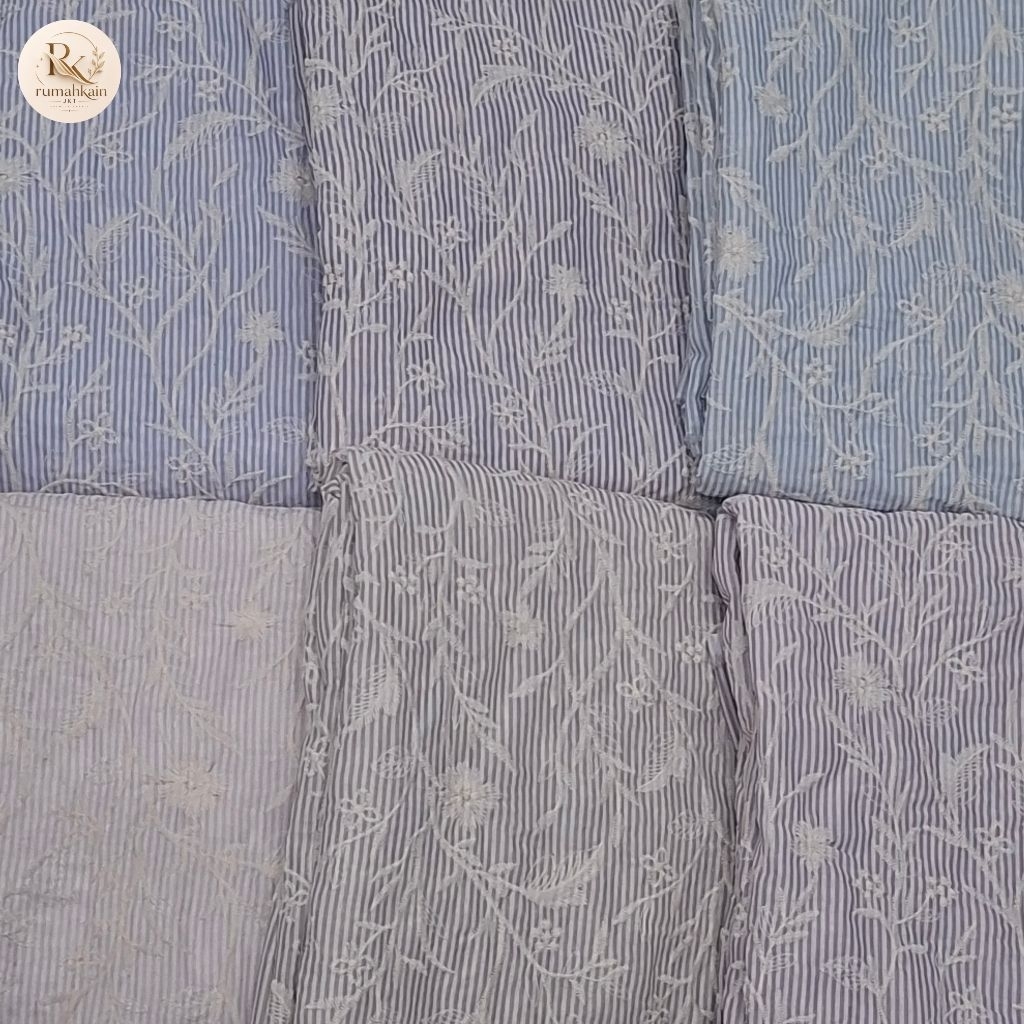 Katun Bordir Salur Kartika 0,5 Meter Gamis Blouse Kebaya Kain Premium
