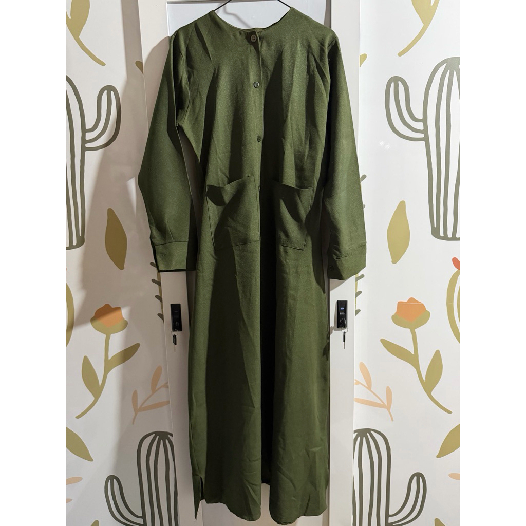 Gamis wanita army gamis lengan panjang