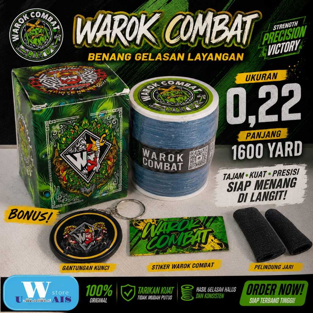 Matot 0,22 Gelasan Layangan Warok Combat dengan Tekstur Kasar Garang Layang layang Seot Sukhoi Main 