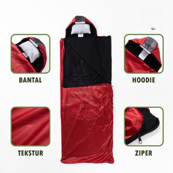Eiger Adventure - Sleeping Bag + Bantal - Sleeping Bag Polar Lotto/ Kantong Tidur Camping / Sleeping
