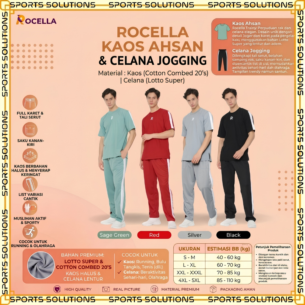 SETELAN OLAHRAGA PRIA KAOS RUNNING KAOS OLAHRAGA PRIA JERSEY BAJU BOLA BAJU OLAHRAGA PRIA ROCELLA KA