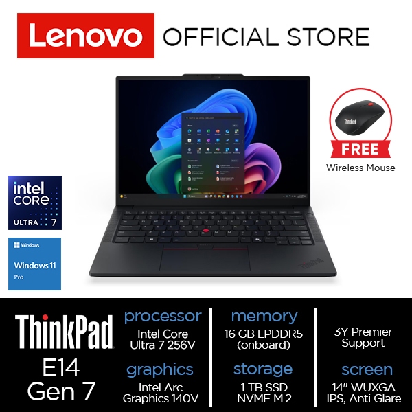 Lenovo ThinkPad E14 Gen 7 (Intel) Ultra 7 256V 16GB 1TB W11 Pro