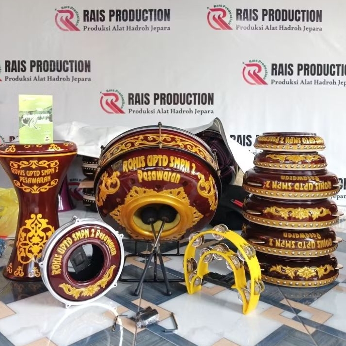 (COD) Alat hadroh 1 set/Hadroh jepara lengkap/Alat Hadroh Fullset/Rebana 1 set/bass horeg/1 set Alat