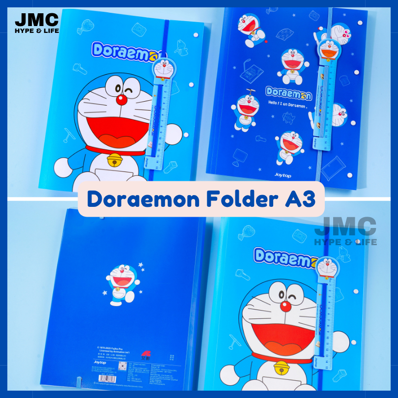 JMC HYPE Doraemon Map Folder A3 A4 Organizer File Bag Tas