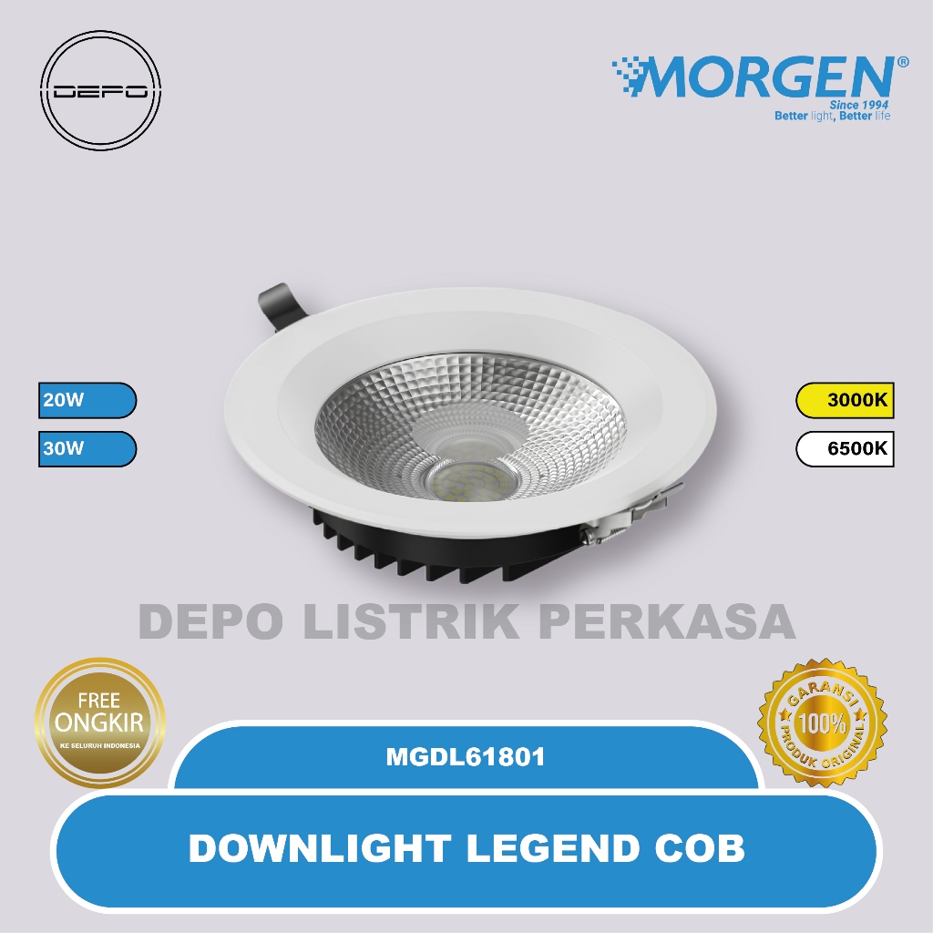 Lampu Downlight COB LED Downlight Morgen 20 Watt - 30 Watt