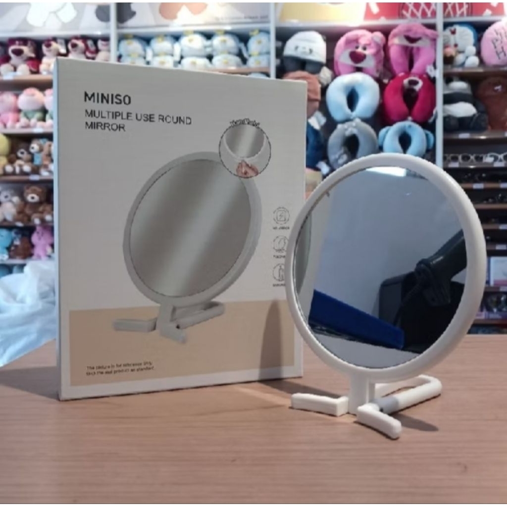 Miniso Multiple Use Round Mirror (Kaca Bulat Multifungsi)