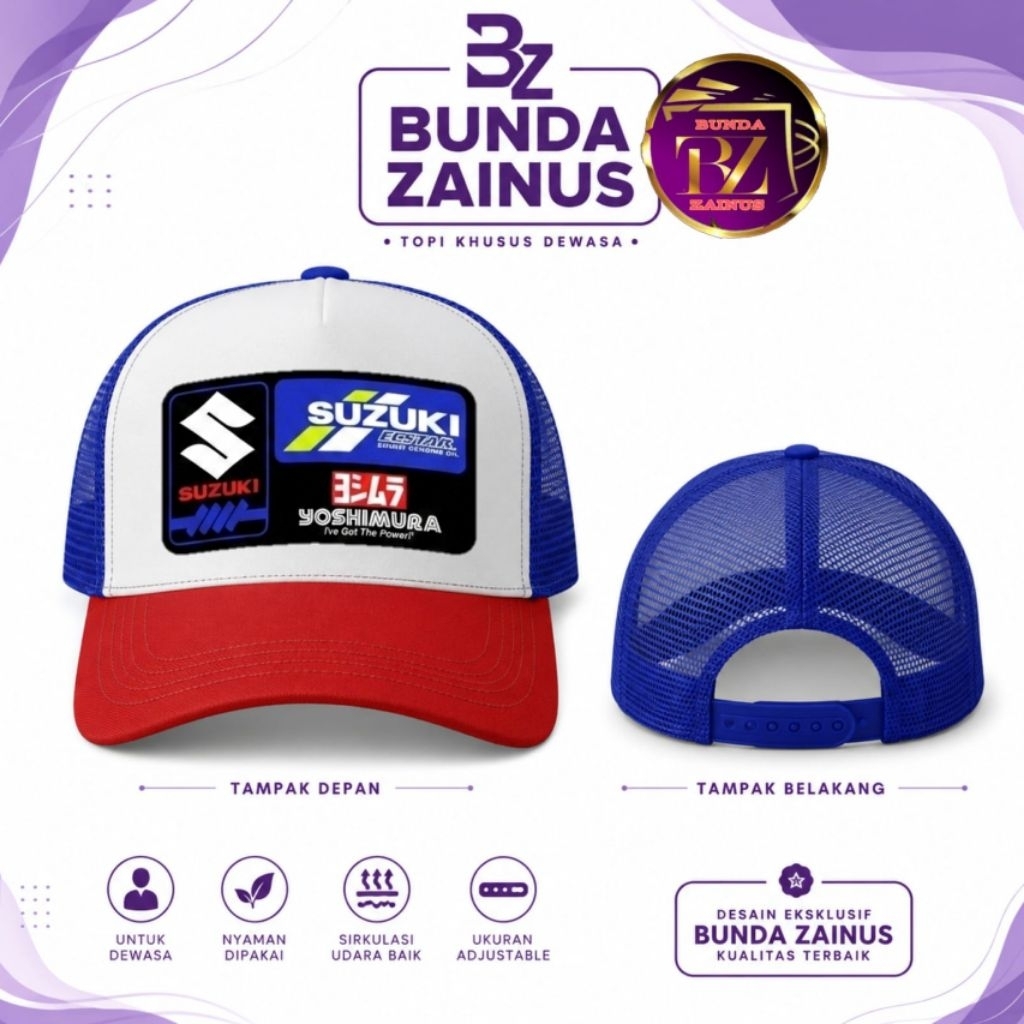 Topi Jaring Topi SZK YOSHIMURA Topi Trucker Cap Topi Distro Topi Satuan Unisex Premium