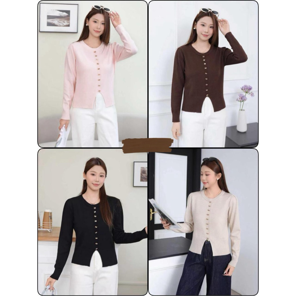 ATASAN WANITA LENGAN PANJANG BAHAN RAJUT HALUS IMPORT