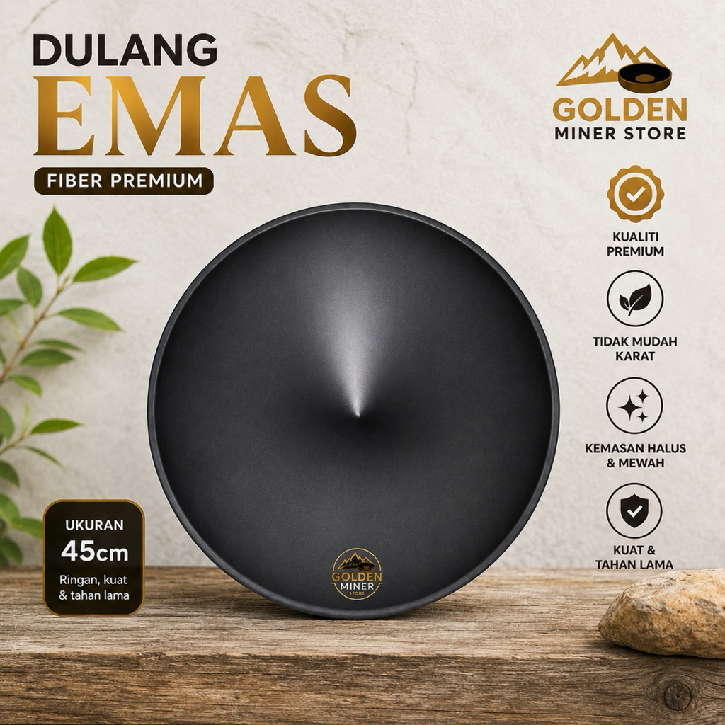 Dulang emas bahan fiber diameter 45cm / alat dulang emas bahan fiberglass / dulang emas fiber premiu