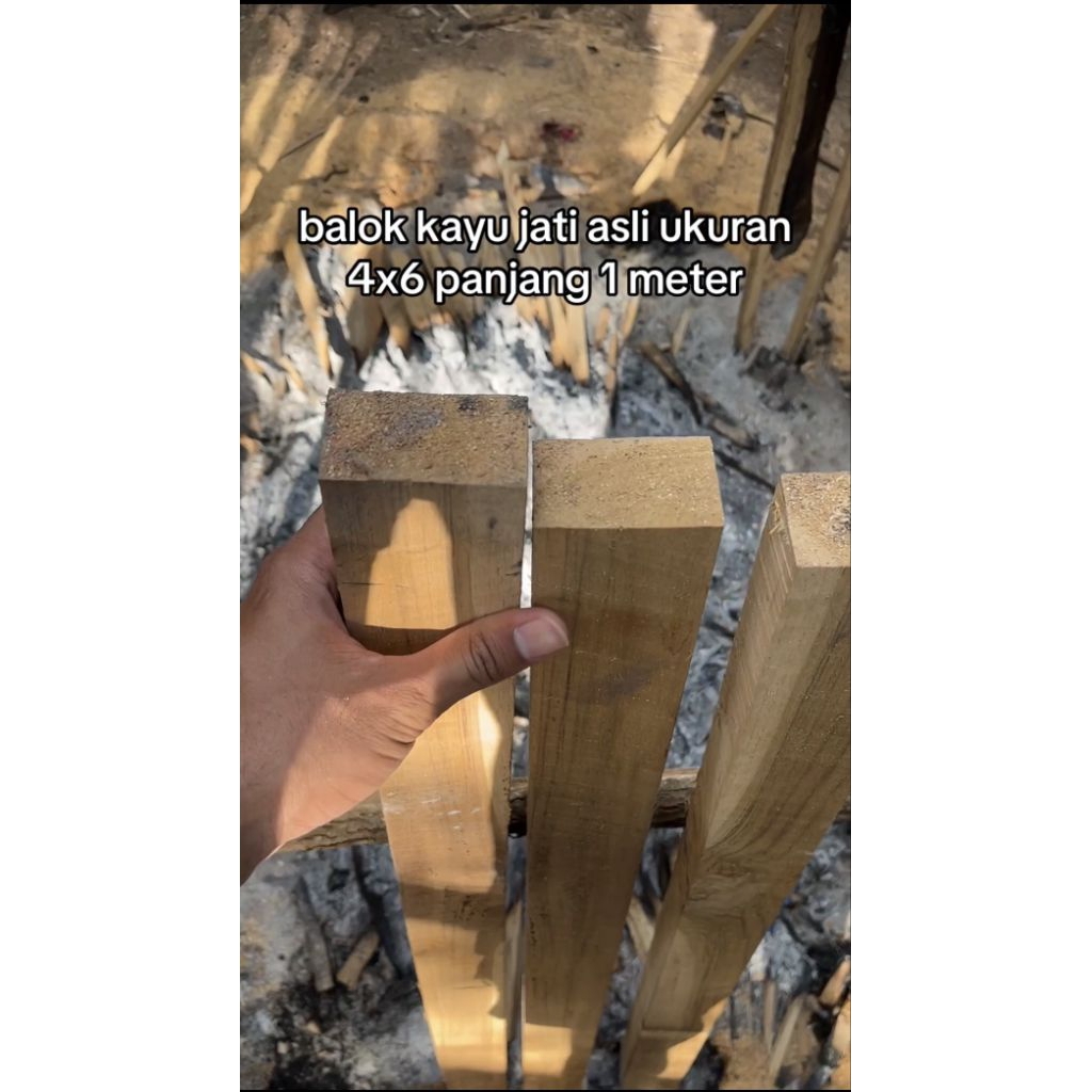 balok kayu jati asli panjang 1 meteran
