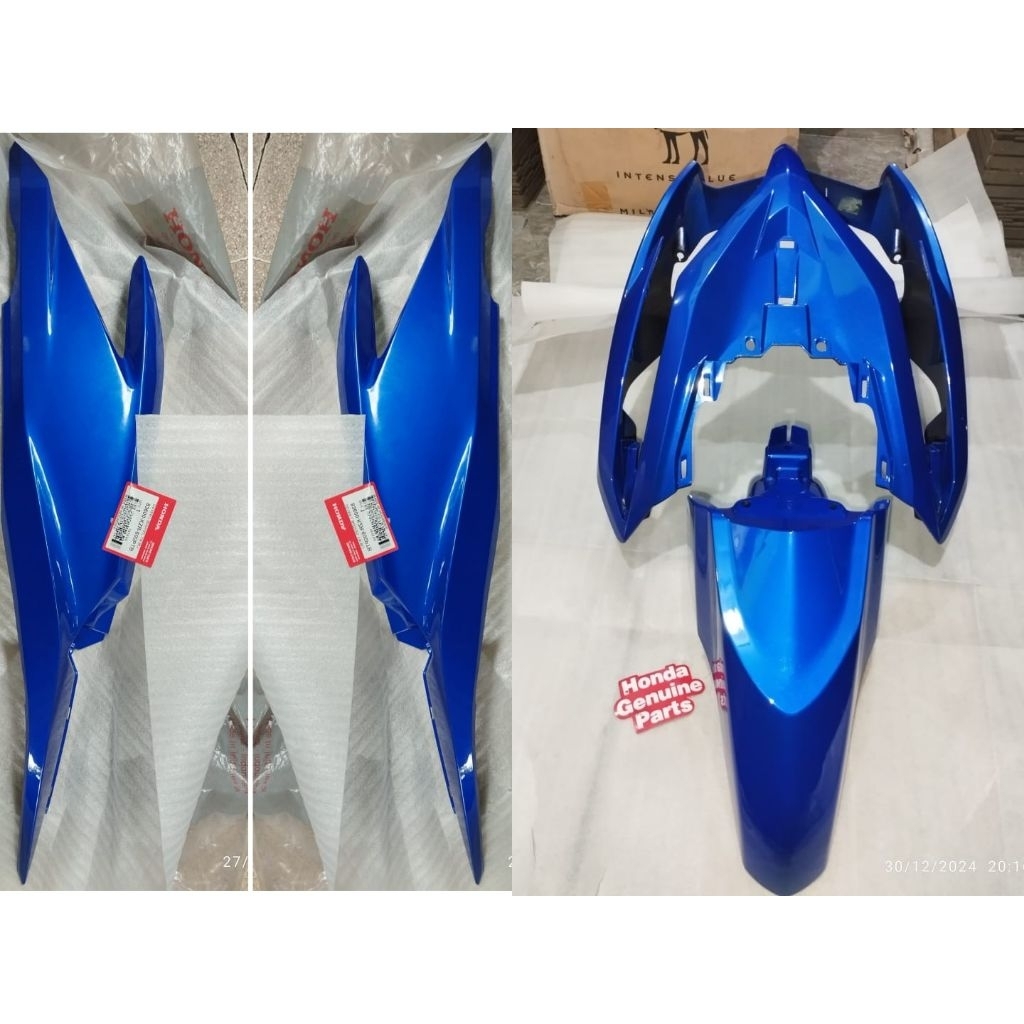 body set halus  honda vario 125 old KZR warna biru original baru AHM