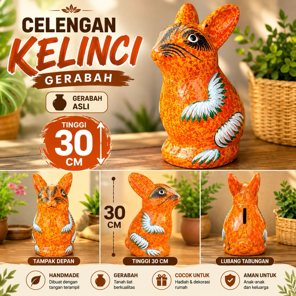 CELENGAN KELINCI GERABAH TANAH LIAT