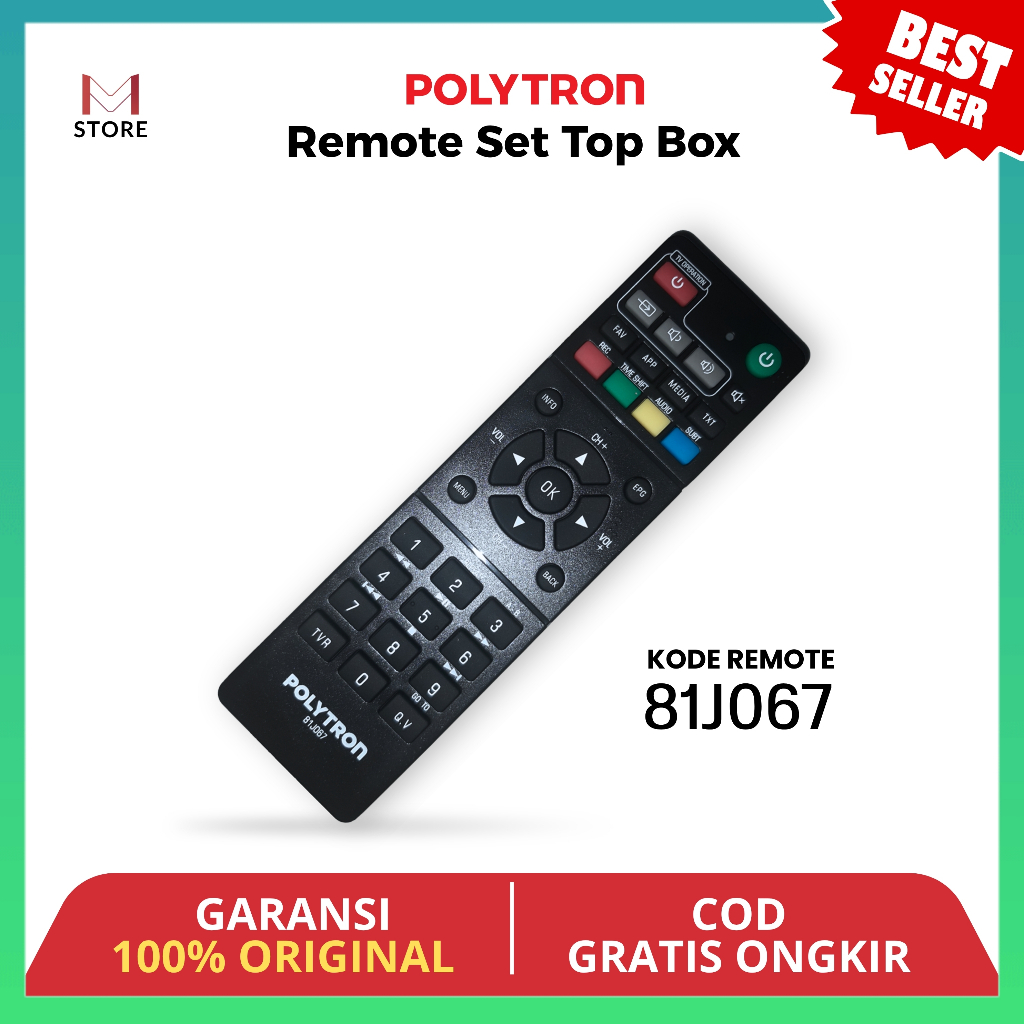 Remot Remote STB Set Top Box Polytron 81J067 (Original) PDV 700T2 600T2 610T2 620T2 709T2