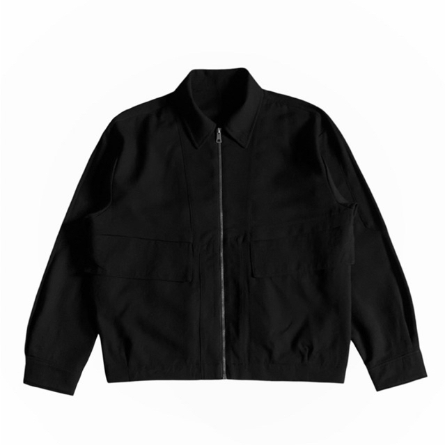 Mind Bridge Couture full-zipper tailored lightweight jacket black outer outerwear