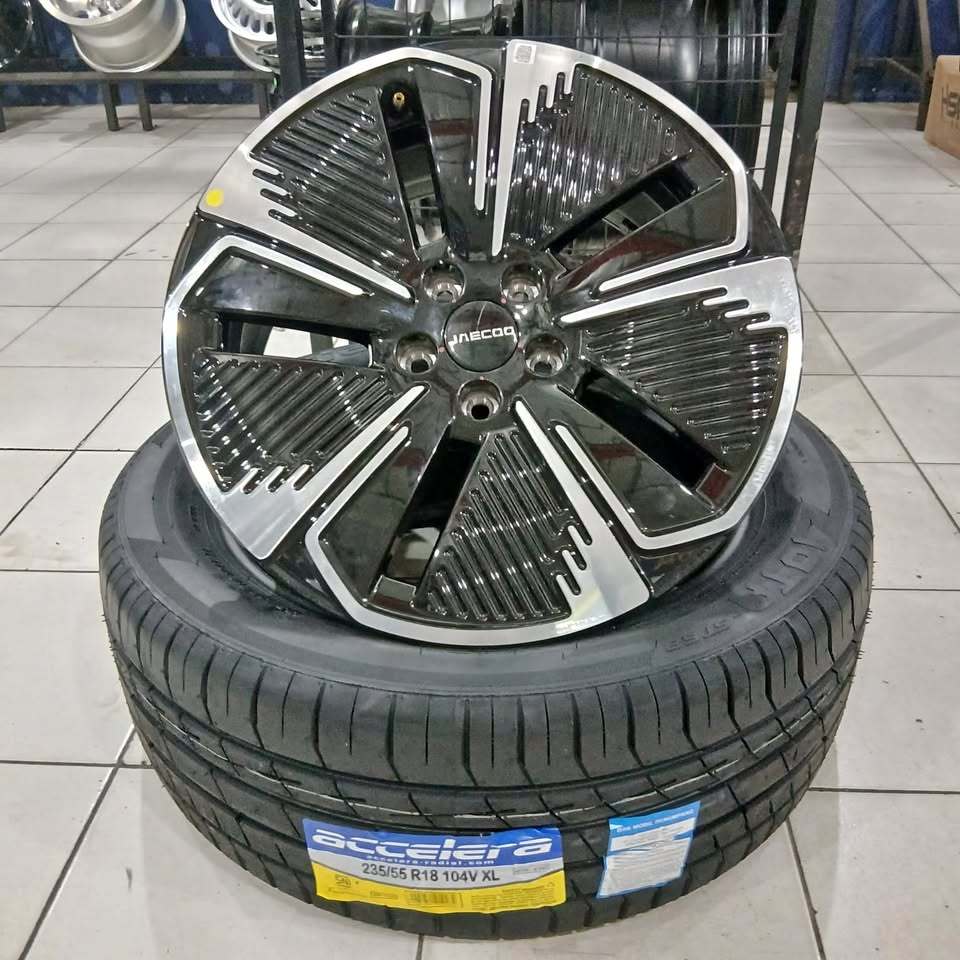VELG SEREP JAECOO J5 R18 LUBANG 5X108 BAN BARU 235 55 R18