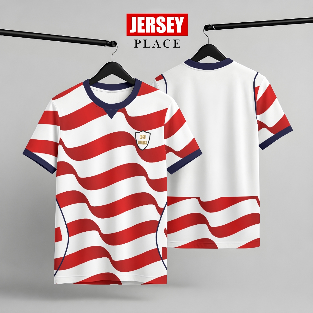 Jersey Bola Amerika Home Merah putih 2026 unisex fullprint