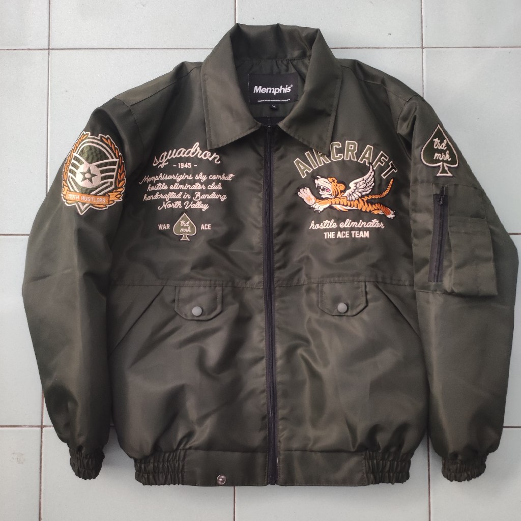 Memphis Origins Archipelago Bomber Army Jacket - Jaket Aircraft Pilot memphisorigins Unisex