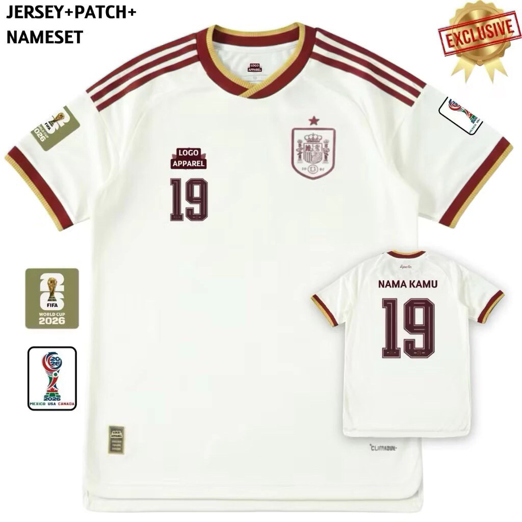 Jersey SPANYOL PIALA DUNIA 2026 Away Terbaru Grade Ori - Jersey Spain Away 2026 World Cup High Quali