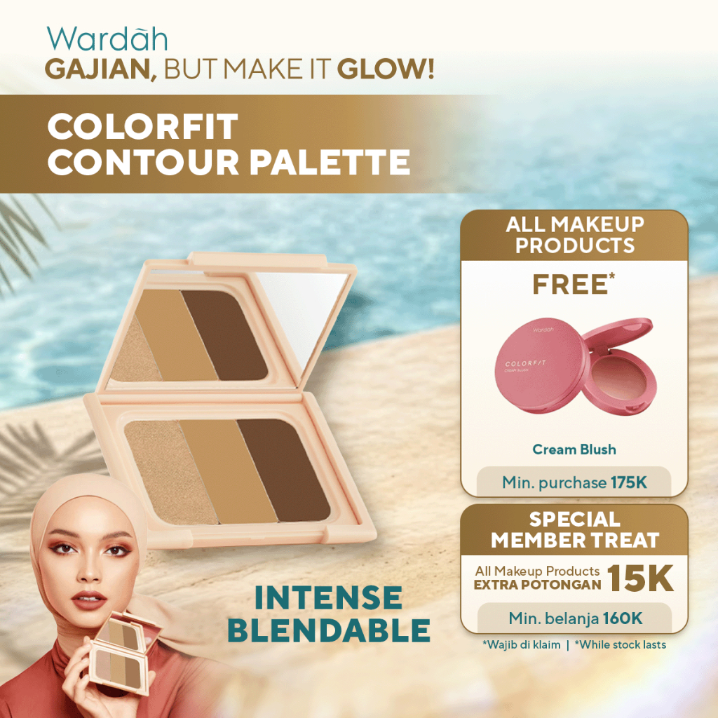 WARDAH Highlighter Contour Colorfit Highlight Contour Palette - 3 in 1 Highlighter, Contour, Conceal