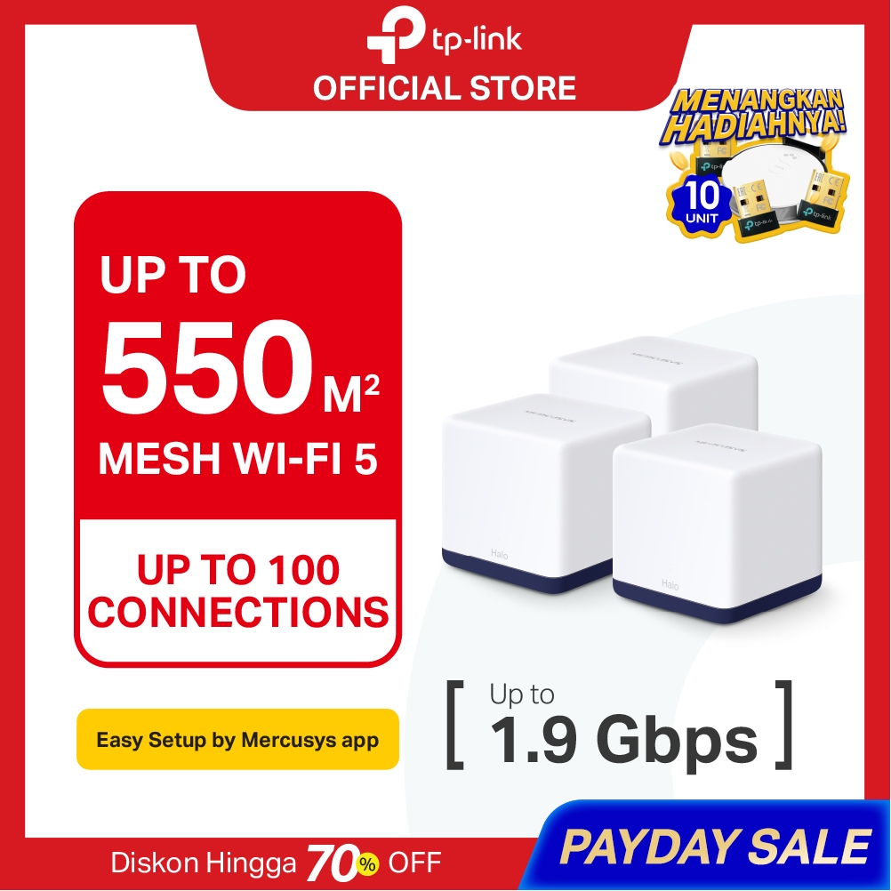 TP-LINK Mercusys Halo H50G (1/2/3 PACK) AC1900 Gigabit Dual Band Wireless Whole Home Mesh WiFi Route