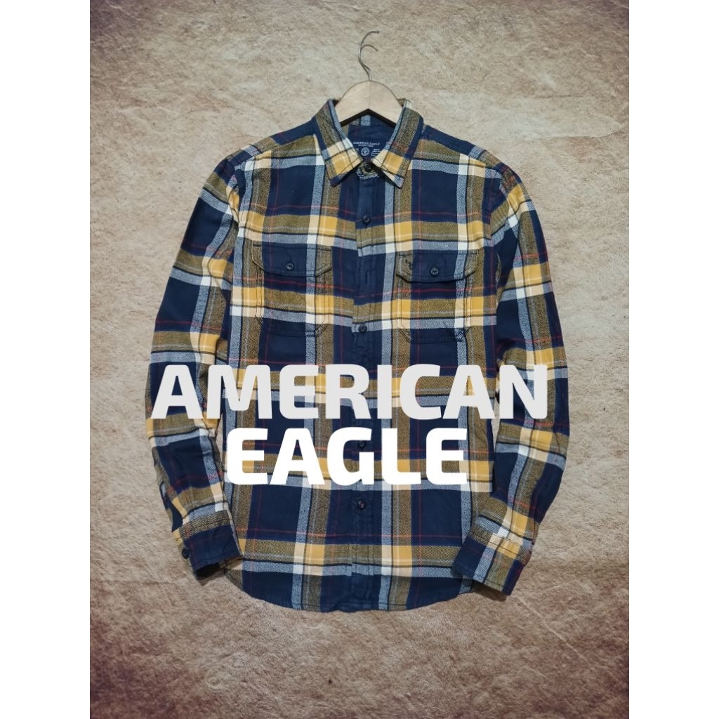 shirt AMERICAN EAGLE bahan flanel tebal bekas pakai recomend