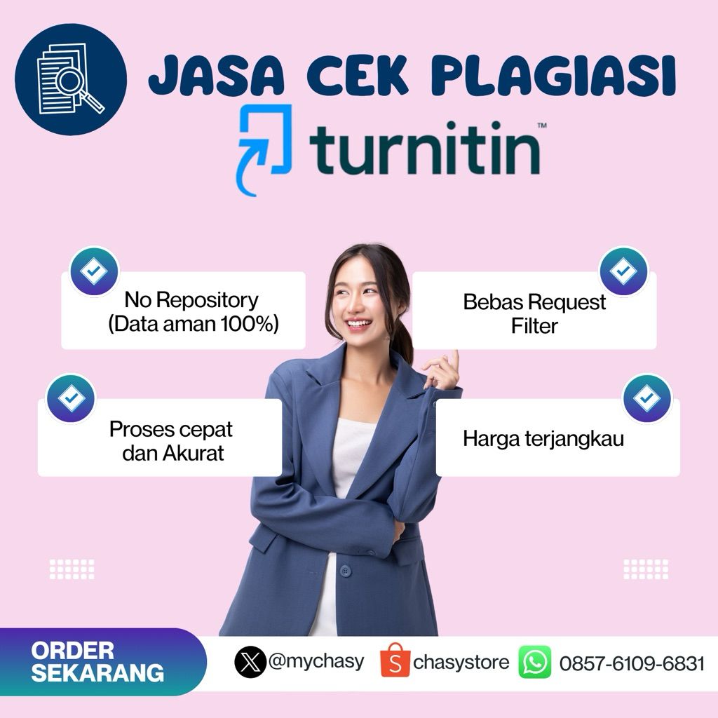 JASA CEK PLAGIASI TURNITIN NO REPOSITORY 100% AMAN