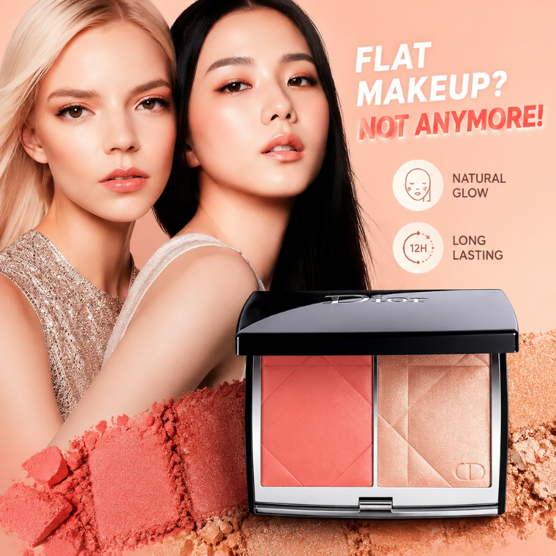 Dior Rosy Glow Blush Highlighter Duo Perona Pipi Glowing Natural 12 Jam Tahan Lama Cocok Kulit Asia 