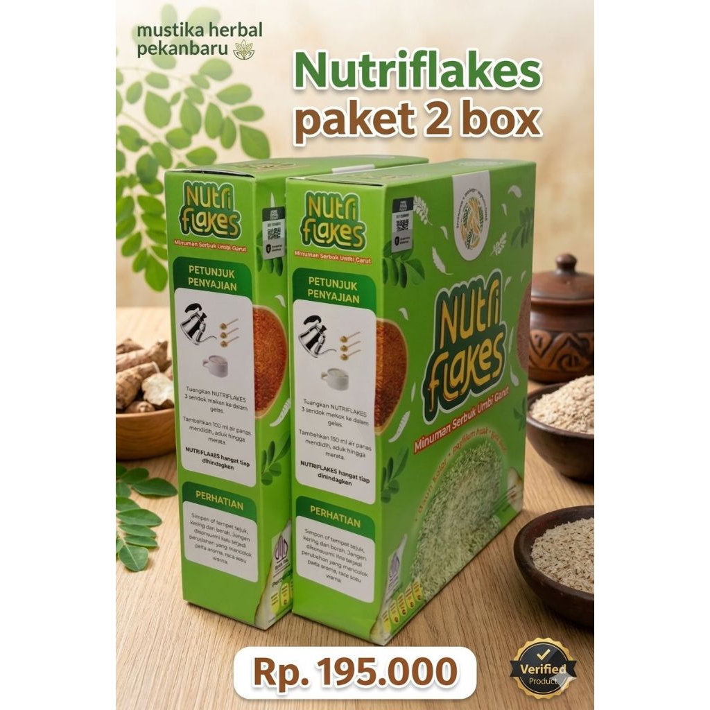 NUTRIFLAKES SEREAL UMBIGARUT UNTUK ASAMLAMBUNG DAN GERD PAKET 2BOKS