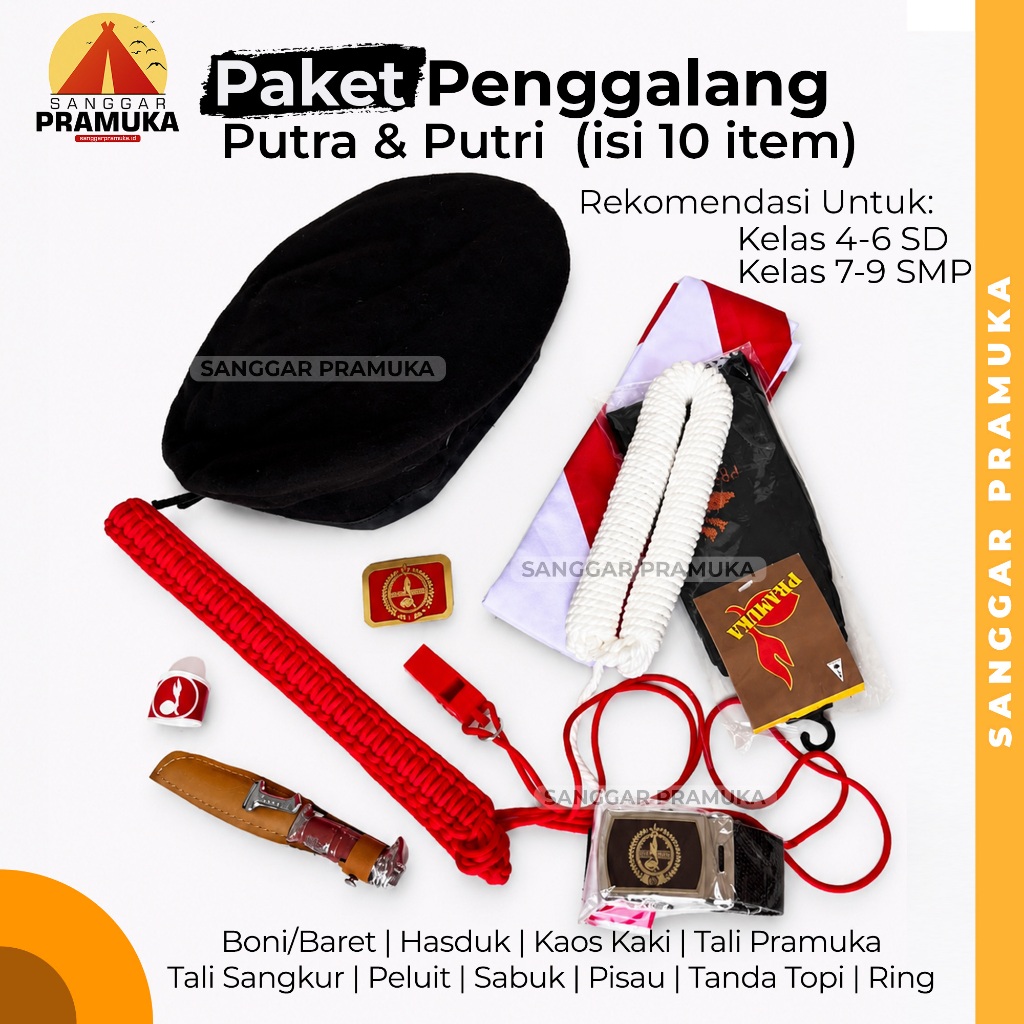 [Paket] Atribut Pramuka Penggalang / Perlengkapan Pramuka Penggalang SD SMP / Atribut Pramuka Pengga