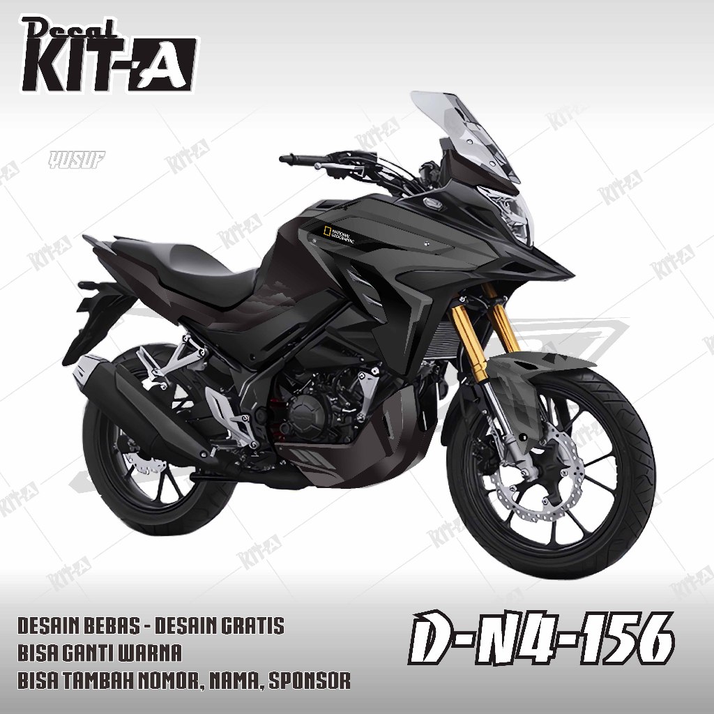 Decal Sticker Honda CB150X MOTIF SIMPLE HITAM D-N4-156