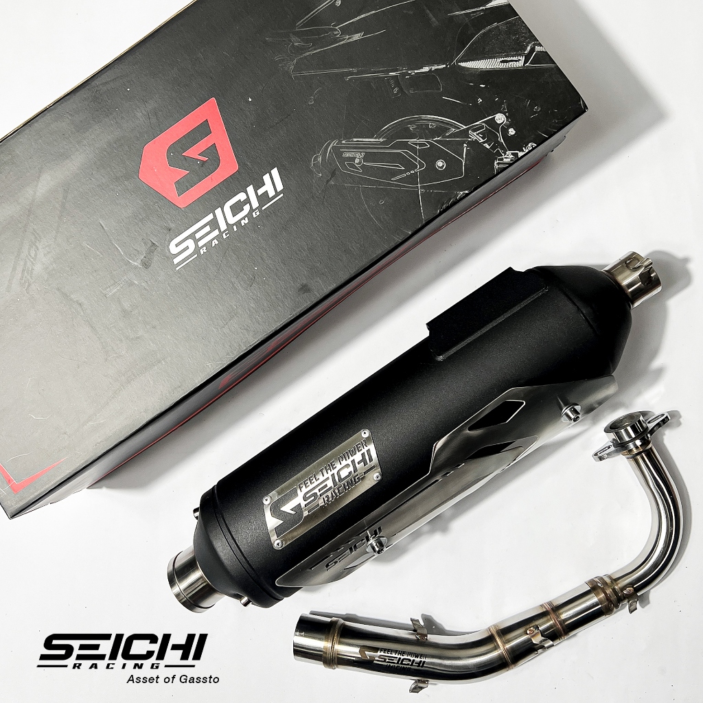 Seichi Knalpot Standar Racing Mio Sporty Smile Fino Soul Karbu Tech 3 Black PNP Original
