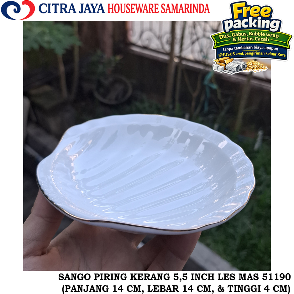 Piring KERANG 5,5 INCH (6 PCS / 1 LUSIN) SANGO 51190 LES MAS KERAMIK