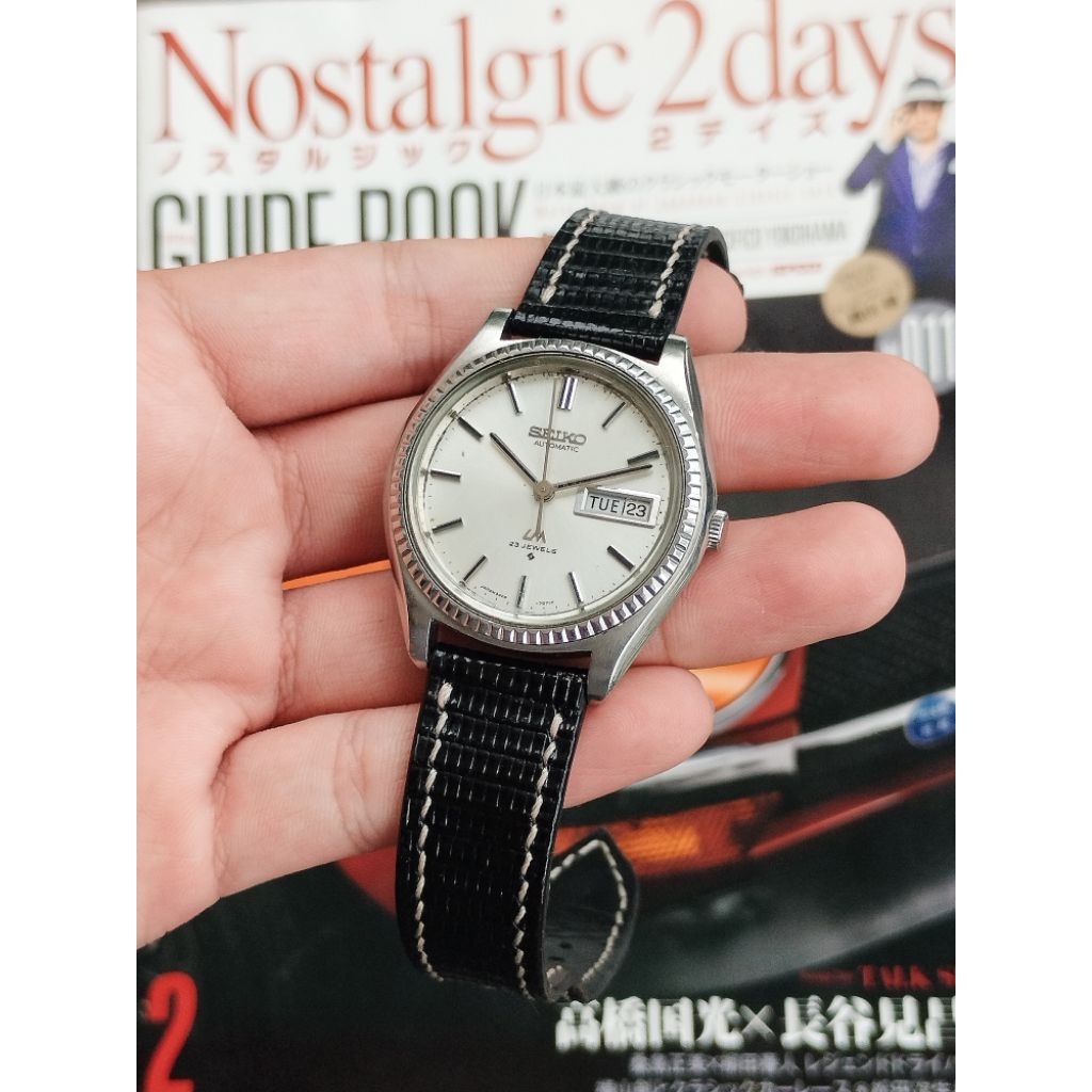 super rare seiko lm lord matic 5606-7080 "flutted bezzel"