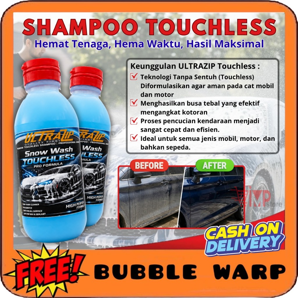 SHAMPOO TOUCHLESS - ULTRAZIP SHAMPOO MOBIL 200 ML- SHAMPOO MOTOR - SHAMPOO TOUCHLESS MOBIL & MOTOR -