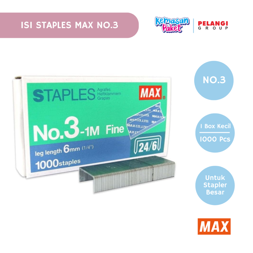 ISI STAPLES MAX NO 3 ISI STAPLES BESAR MAX