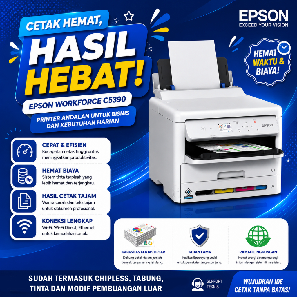Epson WorkForce Pro WFC 5390 C5390 CHIPLESS