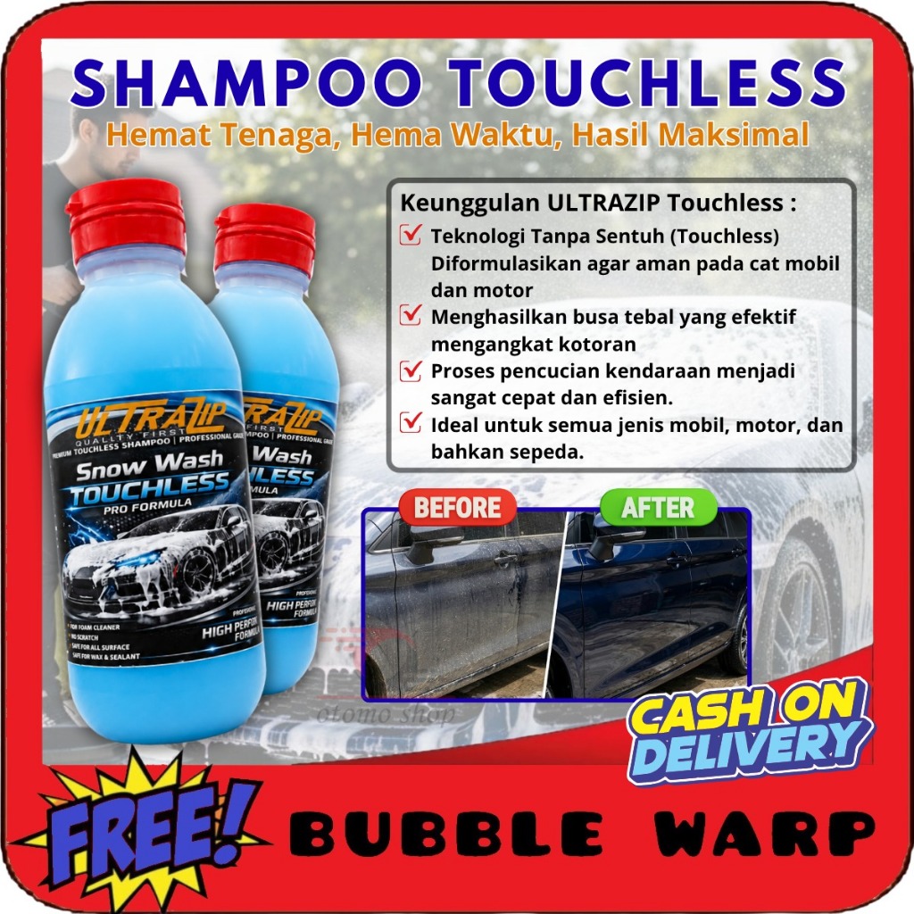 SHAMPOO TOUCHLESS - ULTRAZIP SHAMPOO MOBIL 200 ML- SHAMPOO MOTOR - SHAMPOO TOUCHLESS MOBIL & MOTOR -