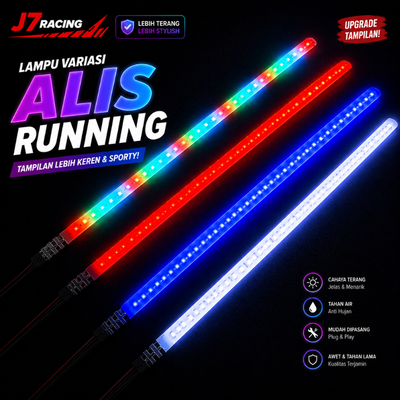 LAMPU ALIS RGB RUNNING FLEXYBLE LED KOLONG 30 CM SPEEDOMETER 12 V  VARIASI MOTOR MOBIL TRUK UNIVERSA