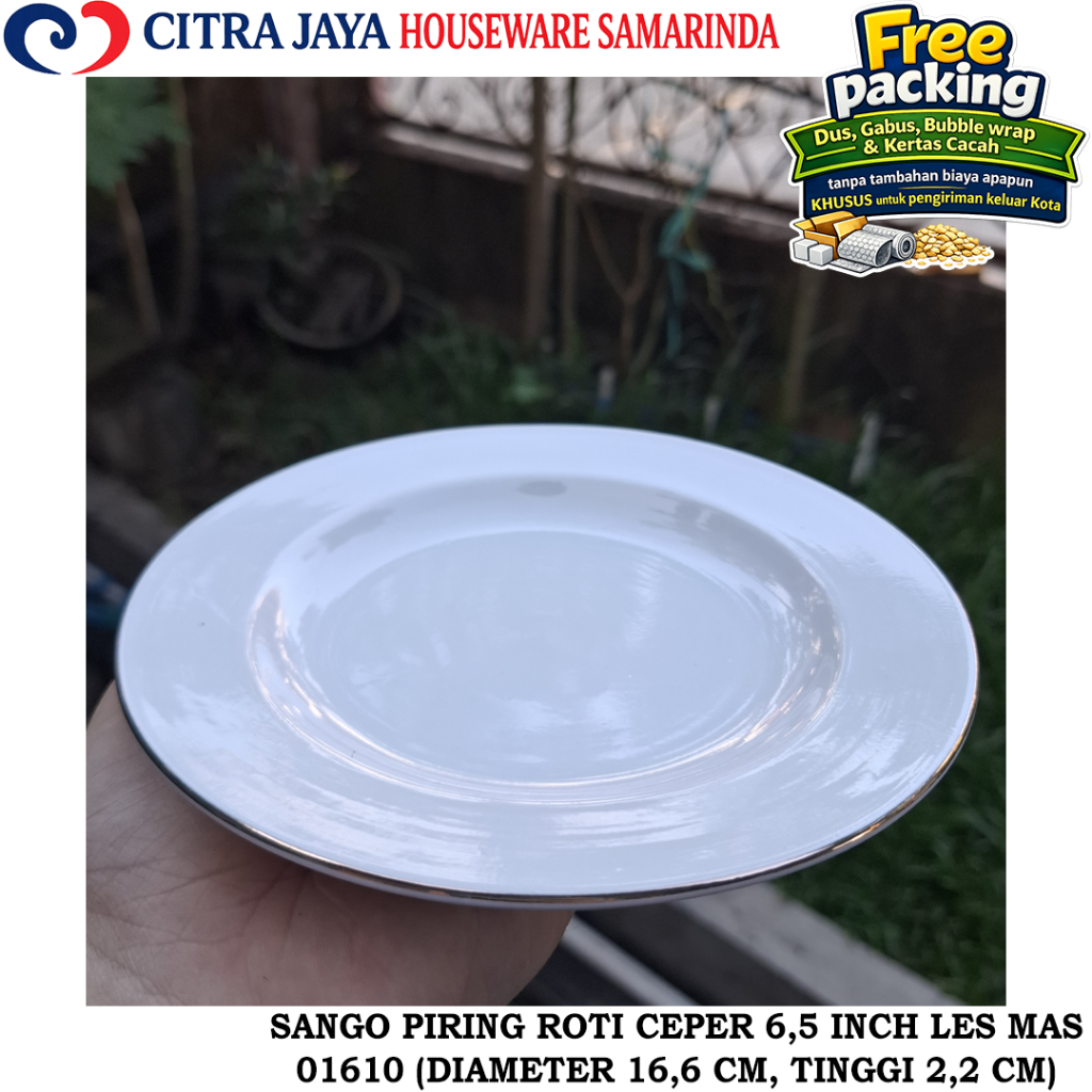 Piring ROTI CEPER 6,5 INCH (6 PCS / 1 LUSIN) SANGO 01610 LES MAS KERAMIK