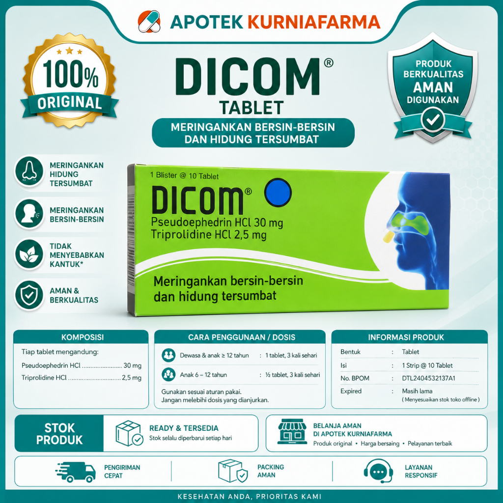 Dicom Tablet - Meringankan Bersin dan Hidung Tersumbat